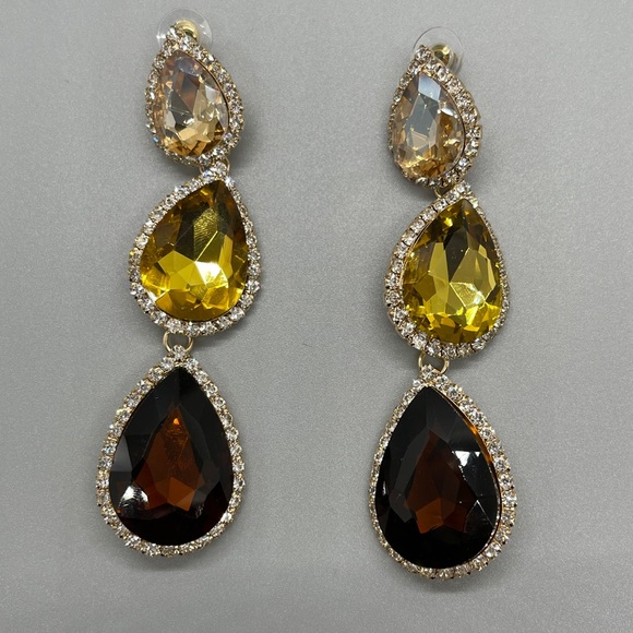 Oversized Fashion Earrings prom wedding pageant - Picture 2 of 2